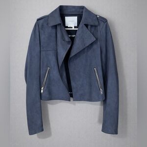 Anthropologie Faux Suede Moto Jacket